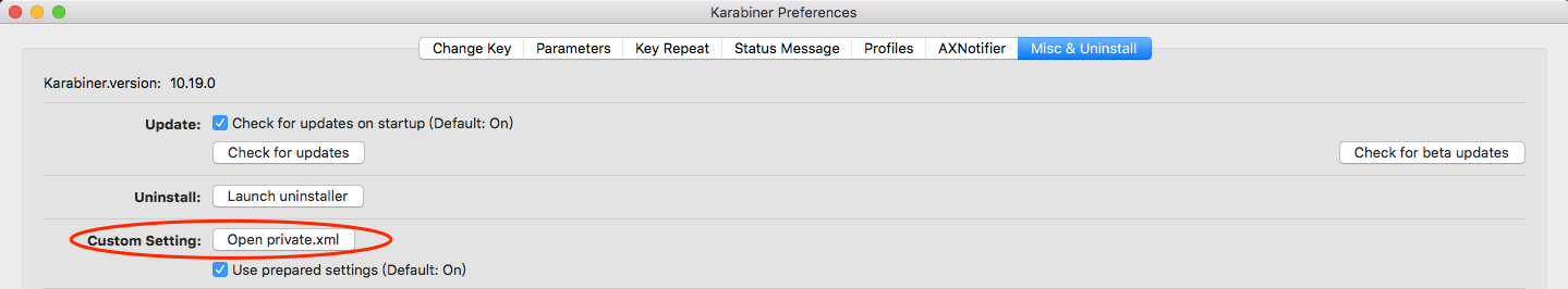 Karabiner Preferences